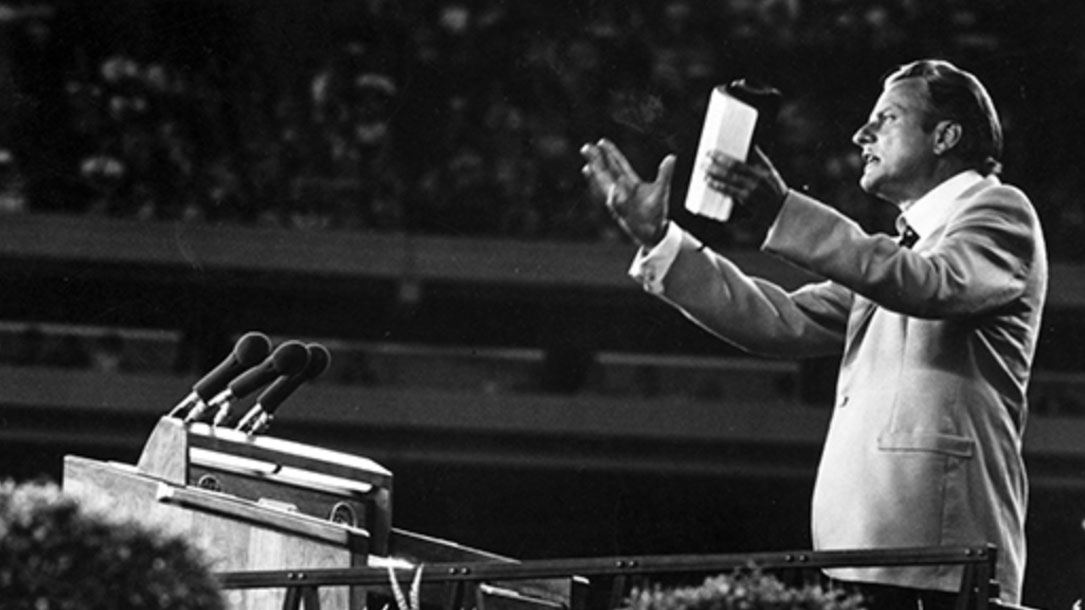 The Rev Billy Graham Preaching In 1955