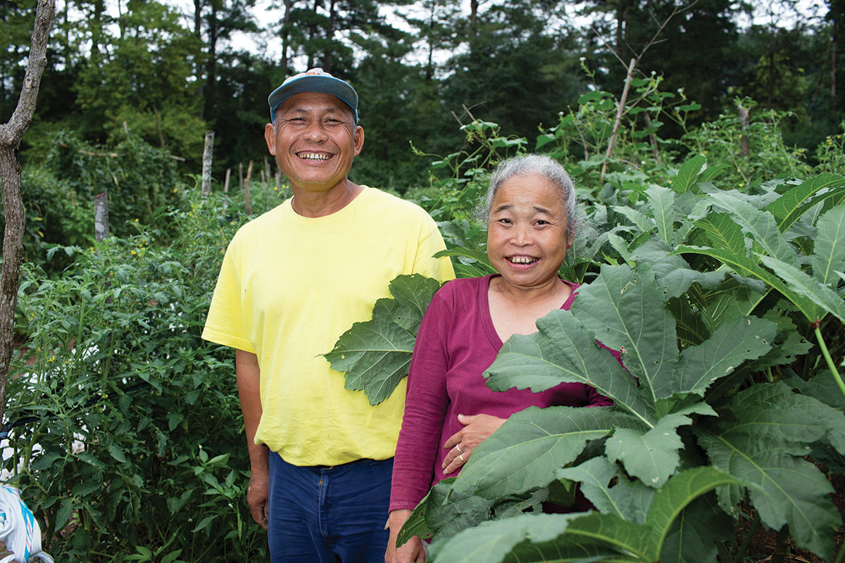 refugees in garden